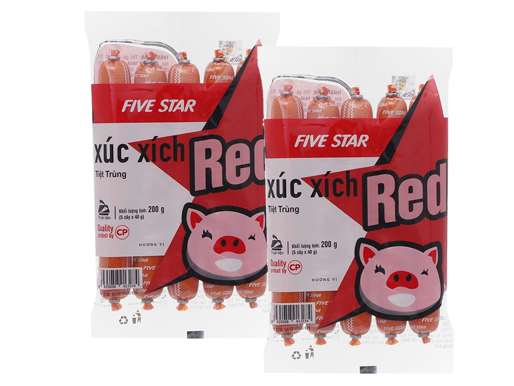 2 gói xúc xích Five Star Red C.P 200g